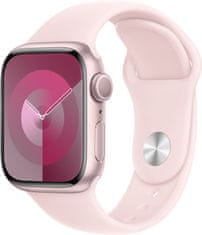 Apple Watch saries 9, 41mm, Pink, Light Pink Sport Band - S/M