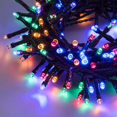 AUR Vonkajšia LED vianočná reťaz - rôznofarebná, 50m, 50 LED