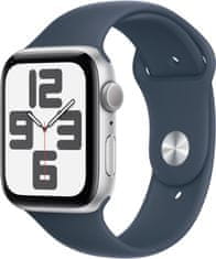 Apple Watch sa 2023, 44mm, Silver, Storm Blue Sport Band - M/L