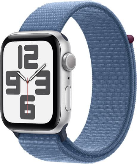 Apple Watch sa 2023, 44mm, Silver, Winter Blue Sport Loop