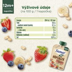 Sunar BIO ovocná kapsička Hopsáček jahoda, banán, čučoriedka a ovsené vločky 12x100 g
