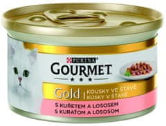 Purina Gourmet Gold cat konz.-kúsky losos a kura 85 g