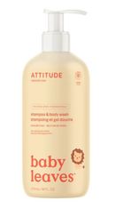 Attitude Detské telové mydlo a šampón (2 v 1) Baby leaves s vôňou hruškovej šťavy 473 ml