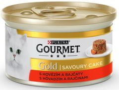 Purina Gourmet Gold cat konz.-Savoury Cake hovädzie, paradajka 85 g
