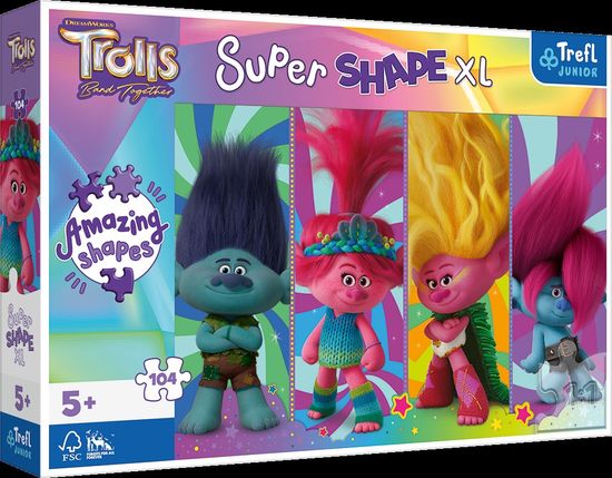 Trefl Puzzle Super Shape XL Trollovia 3: Trollie hrátky 104 dielikov