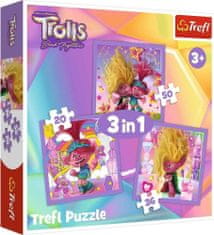 Trefl Puzzle Trollovia 3: Zoznámte sa s Trolliky 3v1 (20,36,50 dielikov)