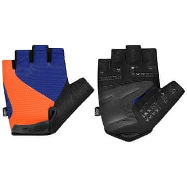Spokey EXPERT Pánske cyklistické rukavice, modro-oranžové, veľ. XL