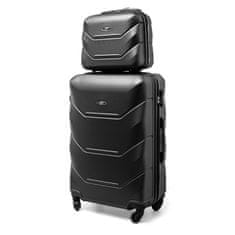Rogal Čierna sada 2 luxusných plastových kufrov "Luxury" - veľ. M, L