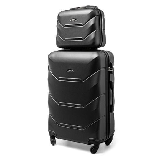 Rogal Čierna sada 2 luxusných plastových kufrov "Luxury" - veľ. M, L