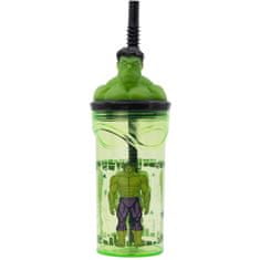Stor Plastový pohárik Avengers / hrnček Avengers Hulk 3D s brčkem 360 ml