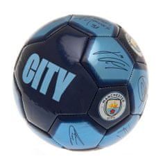 FAN SHOP SLOVAKIA Futbalová Lopta Manchester City FC, Podpisy, Modrá, Veľ. 1