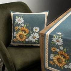 DESIGN 91 Eurofirany, Kvetinová gobelinová obliečka na vankúš, Nieb 45 - 45 x 45 cm