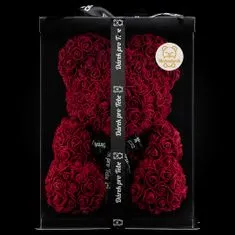 Medvídárek BIG Classic medvedík z ruží 40 cm darčekovo balený - tmavo červený