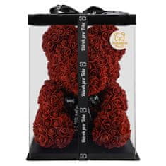Medvídárek BIG Classic medvedík z ruží 40 cm darčekovo balený - tmavo červený
