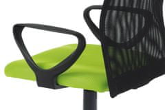 Autronic kancelárska stolička, látka MESH zelená / čierna KA-B047 GRN