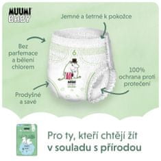 MUUMI BABY Pants 6 Junior 12-20 kg (108 ks), mesačné balenie nohavičkových eko plienok