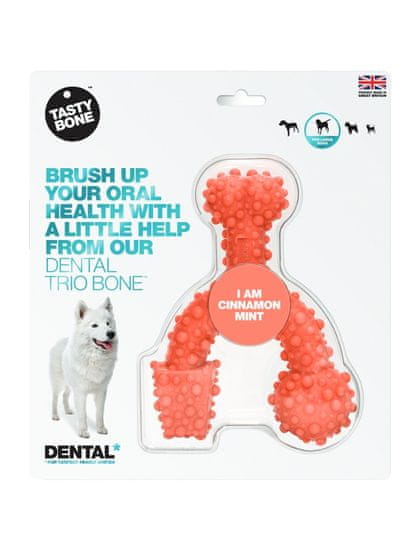 Tastybone TASTY BONE Dental trio kocka nylonová pre veľké psy - Škorica & Mäta