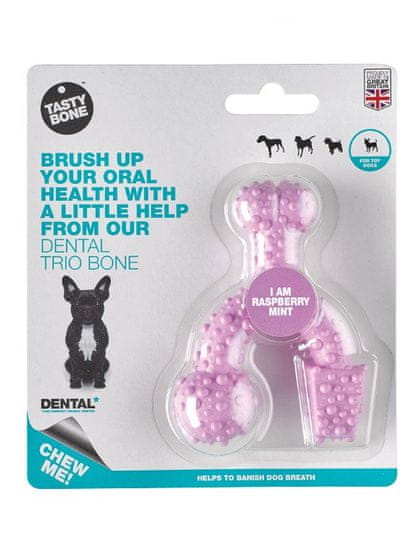 Tastybone TASTY BONE Dental trio kocka nylonová pre extra malých psov - Raspberry mint