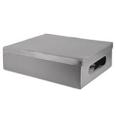 Compactor Krabica skladacia úložná kartónová, potiahnutá PVC, 58 x 48 x 16 cm, šedá