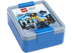LEGO Box desiatový 20 x 17,3 x 7,1 cm + fľaša 390 ml, PP + silikón CITY sada 2diel.
