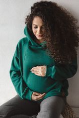 Motherhood Tehotenská a dojčiaca mikina oversize milk & love zelená - XL