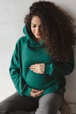 Motherhood Tehotenská a dojčiaca mikina oversize milk & love zelená - L
