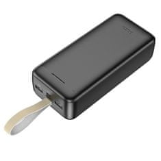 Hoco Power Bank Smart (J111B) - 2x USB, Type-C, Micro-USB, with LED for Battery Check and Lanyard, 2A, 30000mAh - Black