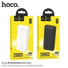 Hoco Power Bank Smart (J111A) - 2x USB, Type-C, Micro-USB with LED for Battery Check, 2A, 20000mAh - Black