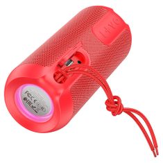 Hoco Wireless Speaker Artistic Sports (BS48) - Bluetooth 5.1, FM, TF Card, U Disk, RGB Lights, 10W, 1200mAh - Red