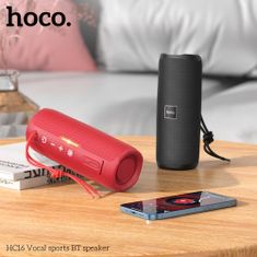 Hoco Wireless Speaker Vocal (HC16) - TWS, Waterproof, with Dual Dynamic Units 360°, Bluetooth 5.3, 10W - Black