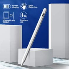 Techsuit Stylus Pen (JA04) - aktívny, hliníková zliatina, pre iPad, s nabíjacím káblom - biely