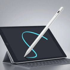 Techsuit Stylus Pen (JA04) - aktívny, hliníková zliatina, pre iPad, s nabíjacím káblom - biely