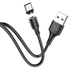 Hoco Nabíjací kábel Sereno (X52) - magnetický konektor, USB-A na USB typu C, 12 W, 2,4 A, 1,0 m - čierny