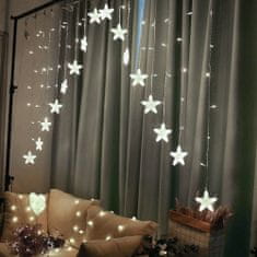 ModernHome Vianočná svetelná LED reťaz Stars 400 cm studená biela