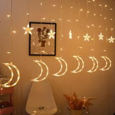 ModernHome Vianočná svetelná LED reťaz Luna Stars 400 cm teplý biely