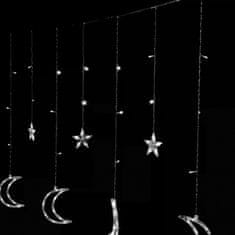 ModernHome Vianočná svetelná LED reťaz Luna Stars 400 cm studený biely