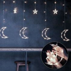 ModernHome Vianočná svetelná LED reťaz Luna Stars 400 cm studený biely