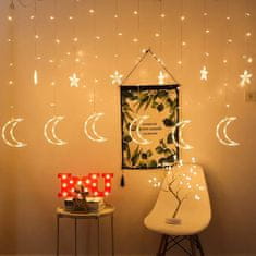 ModernHome Vianočná svetelná LED reťaz Luna Stars 400 cm teplý biely
