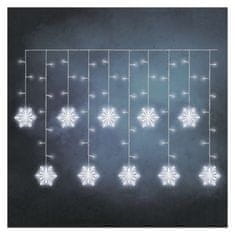 EMOS LED vianočný záves – vločky, 135x50 cm, vnútorná, studená biela