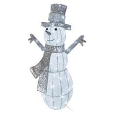 EMOS LED vianočný snehuliak ratanový, 82 cm, vnútorný, studená biela, časovač