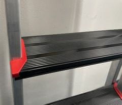 ELKOP Jednostranný hliníkový rebrík JHR 405 - čierne lakované schodnice a plošina, JHR 405