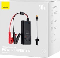 BASEUS Car Power Inverter 150W 12V / 500W 220V (C+U + Dual EU plug) Black (CGNB000101)