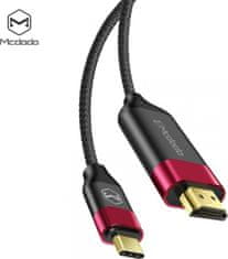 Mcdodo kabel Type-C na HDMI 2m, červená