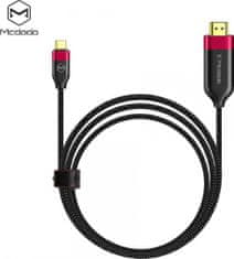 Mcdodo kabel Type-C na HDMI 2m, červená