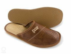 NOWO Pánske papuče z ekologickej kože hnedé plné pánske vip r. 40