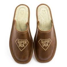 NOWO Pánske celokožené papuče Super Dad r. 42