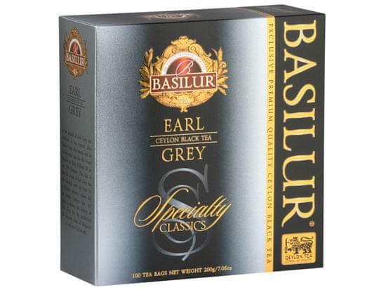 Basilur BASILUR Earl Grey - Cejlónsky čierny čaj s bergamotovým olejom vo vrecúškach, 100x2g