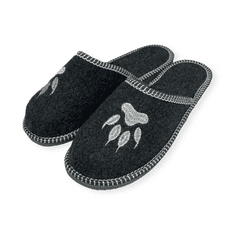 NOWO Pánske čierne plstené papuče s pazúrmi r. 44