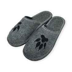 NOWO Pánske sivé plstené papuče s pazúrmi r. 40