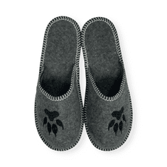 NOWO Pánske sivé plstené papuče s pazúrmi r. 44